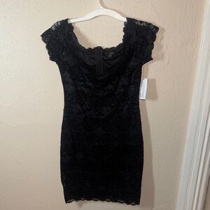 Guess Black Lace Mini Dress